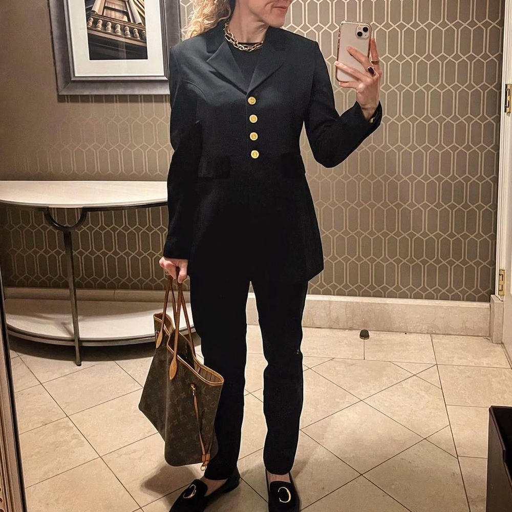 Tommy Hilfiger Black Equestrian style suit - blazer and pants size 4